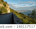 Aerial View Of Trieste City Harbour From Napoleonica Hiking Trail - Famous Climbing Bouldering Area, Gulf Of Trieste Adriatic Italy, Panoramic Karst Hillside Overlook 140117517