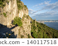 Aerial View Of Trieste City Harbour From Napoleonica Hiking Trail - Famous Climbing Bouldering Area, Gulf Of Trieste Adriatic Italy, Panoramic Karst Hillside Overlook 140117518