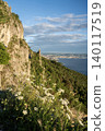 Aerial View Of Trieste City Harbour From Napoleonica Hiking Trail - Famous Climbing Bouldering Area, Gulf Of Trieste Adriatic Italy, Panoramic Karst Hillside Overlook 140117519