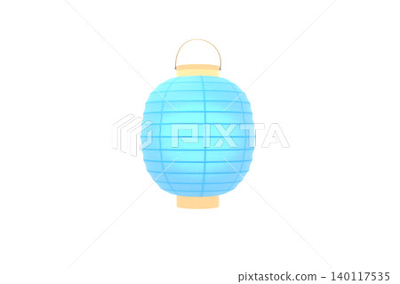 A bright blue lantern in a wooden frame placed on a transparent background, Japanese style material for cutting out. A bright blue lantern in a wooden frame placed on a transparent background, Japanese style material for cutting out. 140117535