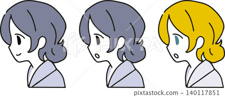 Profile of a woman staying at a ryokan (Japanese inn) 140117851