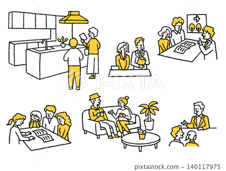 A scene of a real estate agent consulting with a customer_color 140117975