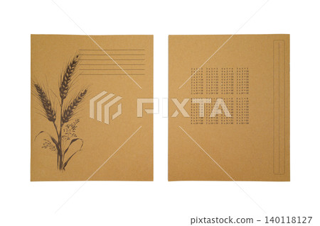 front and back sides of student notebook made of eco kraft paper with multiplication table 140118127