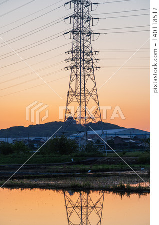 Komaki mountain castle distant view in the morning Komaki mountain castle distant view in the morning 140118512