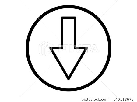 Downward arrow, descending sign, downward arrow icon, vector illustration 140118673