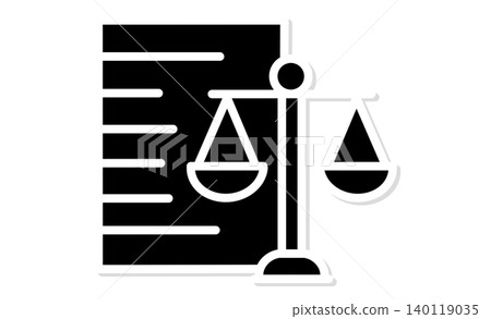律師事務所專用象形圖:易於理解的單色圖標,包括天秤和法律紙。 律師事務所專用象形圖:易於理解的單色圖標,包括天秤和法律紙。 140119035