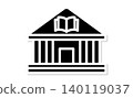 圖書館圖標：易於理解的單色圖標，適用於圖書館和檔案館。 140119037