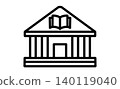 圖書館圖標：易於理解的單色圖標，適用於圖書館和檔案館。 140119040