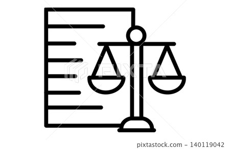 律師事務所專用象形圖:易於理解的單色圖標,包括天秤和法律紙。 律師事務所專用象形圖:易於理解的單色圖標,包括天秤和法律紙。 140119042