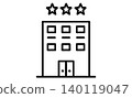 飯店建築圖示：正門和三星級標誌 140119047