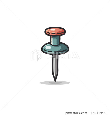 A meticulously crafted illustration features a lone, colorful pin against a white background. Its clean lines and minimalist style make it versatile for diverse design projects, perfect for A meticulously crafted illustration features a lone, colorful pin against a white background. Its clean lines and minimalist style make it versatile for diverse design projects, perfect for 140119480