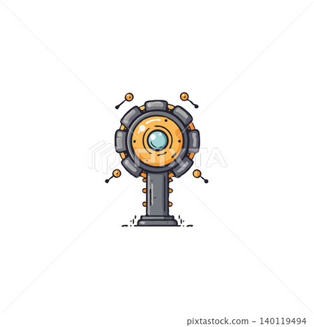 A playful representation of a mechanical flower blends organic and technological elements showcasing complex gears and radiating energy. The futuristic design evokes innovative concepts in A playful representation of a mechanical flower blends organic and technological elements showcasing complex gears and radiating energy. The futuristic design evokes innovative concepts in 140119494