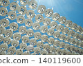 White lanterns shining in the sky 140119600