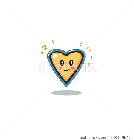 A delightful and whimsical cartoon heart character radiates happiness in a clean, simple design. This charming illustration evokes feelings of love, joy, and positive emotion, perfect for spreading A delightful and whimsical cartoon heart character radiates happiness in a clean, simple design. This charming illustration evokes feelings of love, joy, and positive emotion, perfect for spreading 140119642