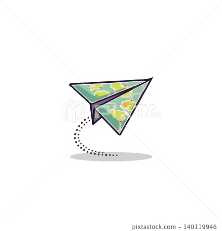 A stylized map-covered paper airplane evokes dreams of global exploration and a sense of limitless possibilities. The handcrafted design and gentle aesthetic express the joy of discovery and a A stylized map-covered paper airplane evokes dreams of global exploration and a sense of limitless possibilities. The handcrafted design and gentle aesthetic express the joy of discovery and a 140119946