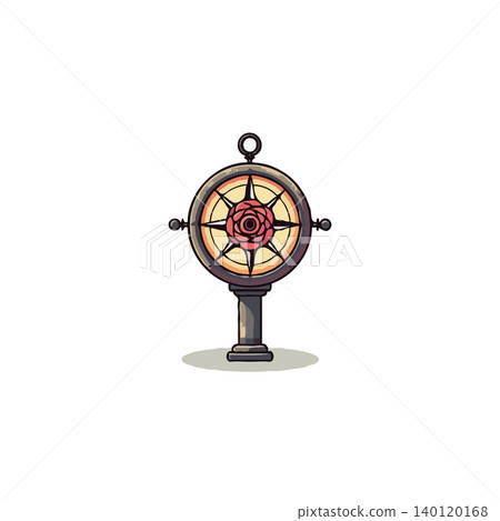 An artistic compass featuring a rose centerpiece offers a unique navigational guide. The piece combines elements of travel, exploration, and floral design, rendering a symbolic illustration. This An artistic compass featuring a rose centerpiece offers a unique navigational guide. The piece combines elements of travel, exploration, and floral design, rendering a symbolic illustration. This 140120168