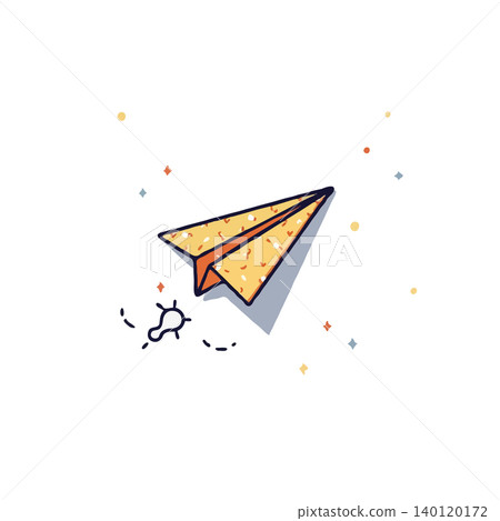 A charming illustration of a paper airplane taking flight is surrounded by a scattering of colorful dots and a sketched path. The image evokes a sense of journey, childhood dreams, and limitless A charming illustration of a paper airplane taking flight is surrounded by a scattering of colorful dots and a sketched path. The image evokes a sense of journey, childhood dreams, and limitless 140120172