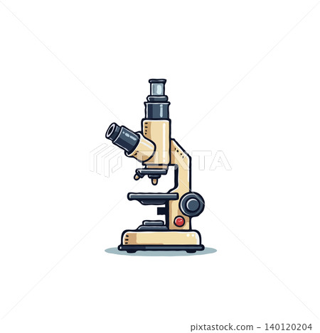A vibrant illustration of a microscope, symbolizing scientific research and laboratory discovery. The stylized depiction embodies learning, experimentation, and precision. It is used for observation 140120204