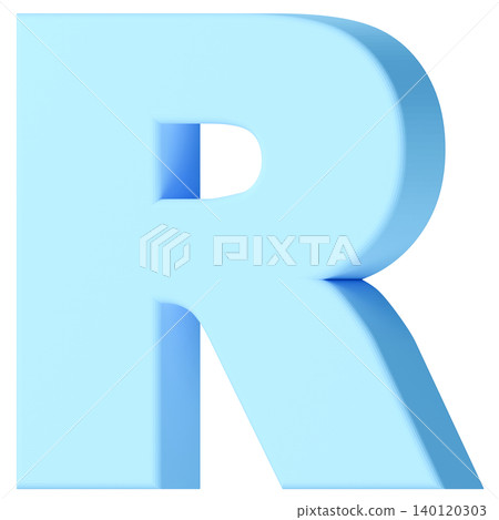 3D材質_字母_R_淺藍色 3D材質_字母_R_淺藍色 140120303