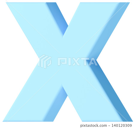 3D材質_字母_X_淺藍色 3D材質_字母_X_淺藍色 140120309