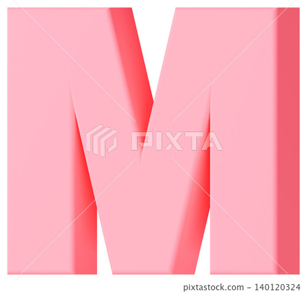 3D材質_字母_M_粉紅色 3D材質_字母_M_粉紅色 140120324