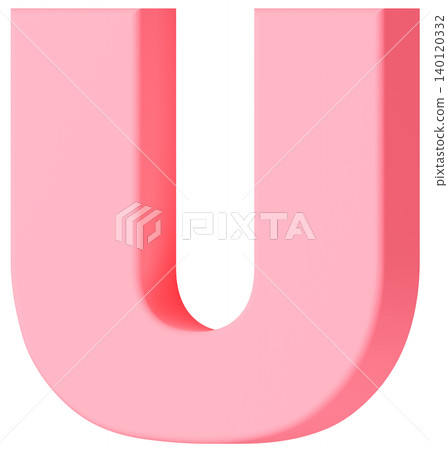 3D材質_字母_U_粉紅色 3D材質_字母_U_粉紅色 140120332