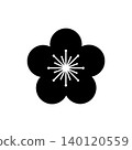 Japanese-style lucky charm motif: Simple plum blossom icon 01 140120559