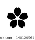 Japanese-style lucky charm motif: Simple cherry blossom icon 01 140120561