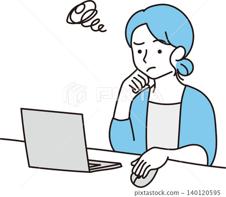 一個年輕的女子,患有遠程辦公 一個年輕的女子,患有遠程辦公 140120595