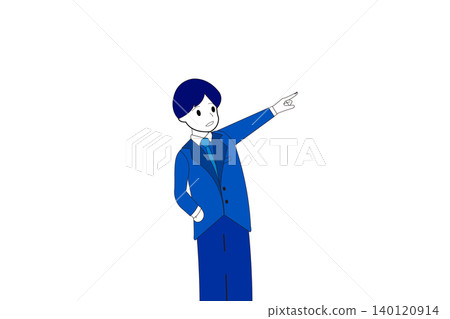 An illustration of a businessman pointing his finger. 140120914