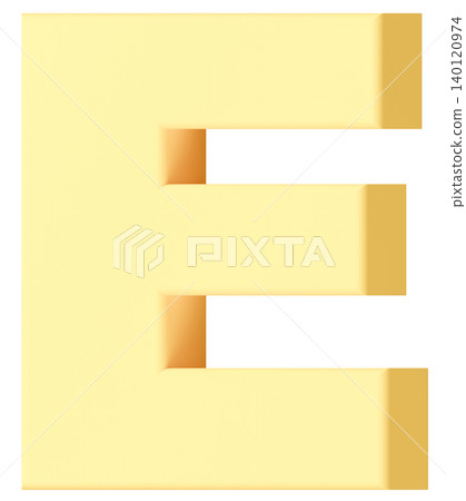 3D材質_字母_E_黃色 3D材質_字母_E_黃色 140120974