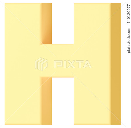 3D材質_字母_H_黃色 3D材質_字母_H_黃色 140120977