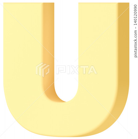 3D材質_字母_U_黃色 140120990
