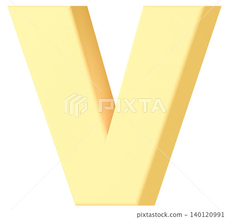 3D材質_字母_V_黃色 3D材質_字母_V_黃色 140120991