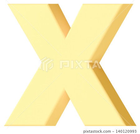 3D材質_字母_X_黃色 140120993