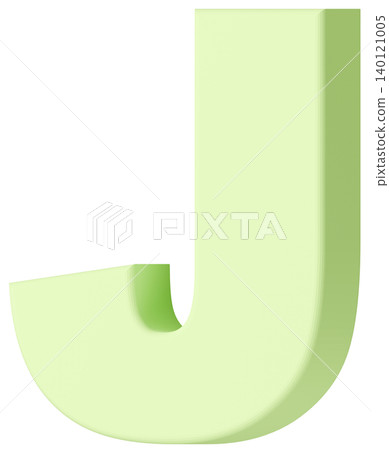 3D材質_字母_J_淺綠色 140121005