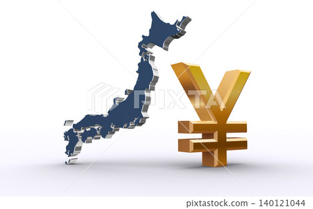 日本地圖與日元符號,日本經濟 日本地圖與日元符號,日本經濟 140121044