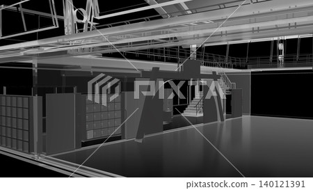 一座採用透明玻璃和壓克力材料建造的未來主義體育館建築概念圖(黑色背景) 一座採用透明玻璃和壓克力材料建造的未來主義體育館建築概念圖(黑色背景) 140121391