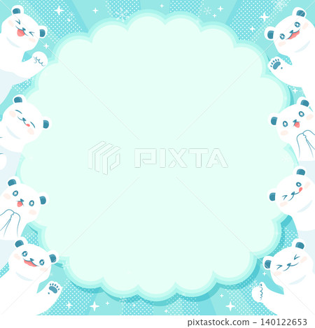 Lots of polar bears in a cool light blue frame Lots of polar bears in a cool light blue frame 140122653