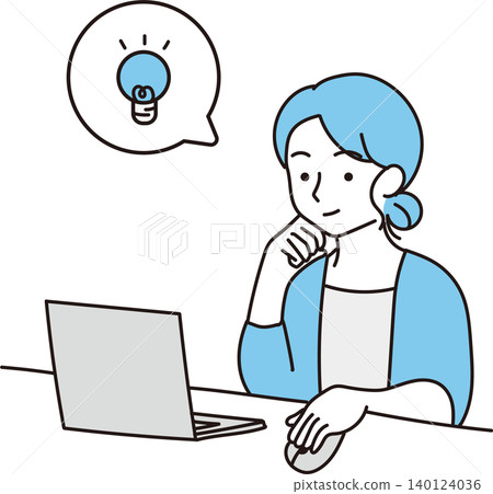 A woman who had an idea about teleworking A woman who had an idea about teleworking 140124036