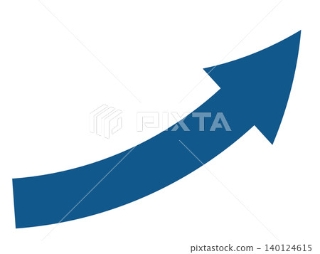 A simple, upward-sloping navy blue arrow. A simple, upward-sloping navy blue arrow. 140124615