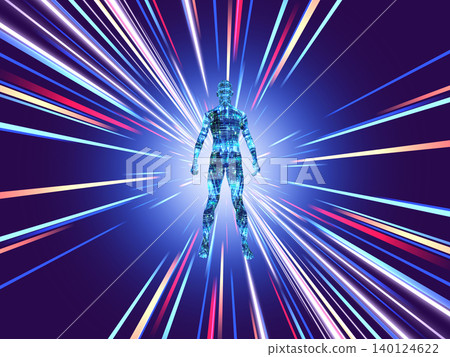 A robot standing in the center of a synchrotron radiation beam. A robot standing in the center of a synchrotron radiation beam. 140124622