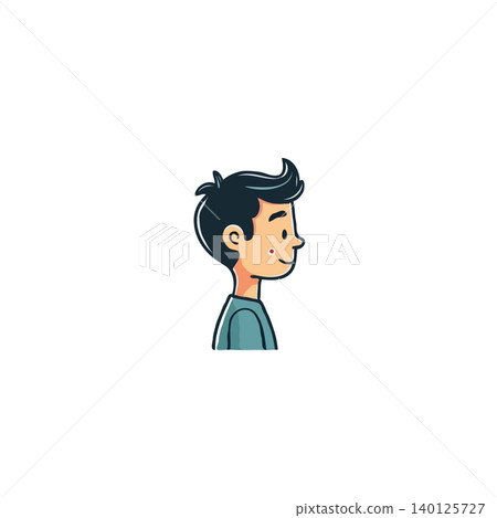 A minimalist profile illustration of a young man with stylish, dark hair. The artwork captures a youthful and charming essence through clean lines, offering a modern and relatable graphic for A minimalist profile illustration of a young man with stylish, dark hair. The artwork captures a youthful and charming essence through clean lines, offering a modern and relatable graphic for 140125727