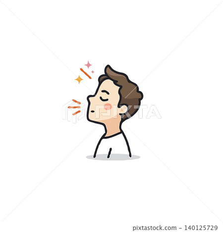 A cartoon illustration portrays a person exuding joy with closed eyes surrounded by stars, reflecting a sense of inner peace and happiness. The simple and cheerful design evokes feelings of A cartoon illustration portrays a person exuding joy with closed eyes surrounded by stars, reflecting a sense of inner peace and happiness. The simple and cheerful design evokes feelings of 140125729