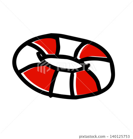 Hand-drawn illustration of a lifebuoy 140125753