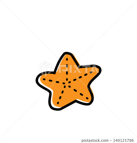 Hand-drawn illustration of a starfish Hand-drawn illustration of a starfish 140125786