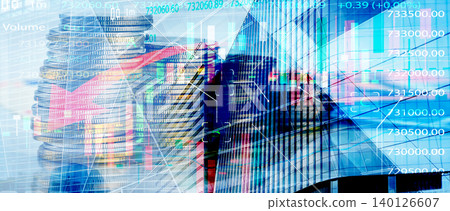 Business growth and profit analysis shown through digital market chart, dollar coin stack, and data overlay representing investor decision making in a technology-driven financial environment. Business growth and profit analysis shown through digital market chart, dollar coin stack, and data overlay representing investor decision making in a technology-driven financial environment. 140126607