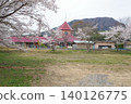 奧薩區幼兒園的櫻花和建築景觀 140126775