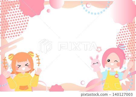 一幅暖色調的普普風格相框,描繪了一位幼兒園老師和孩子們。 一幅暖色調的普普風格相框,描繪了一位幼兒園老師和孩子們。 140127003