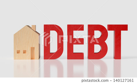 Minimal Home Debt Financial Risk Concept 3d render. 140127161